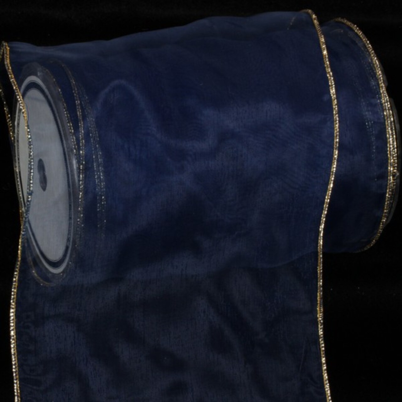 The Ribbon People Sheer Royal Blue and Gold Edge Wired Craft Ribbon 6" x 27 Yards